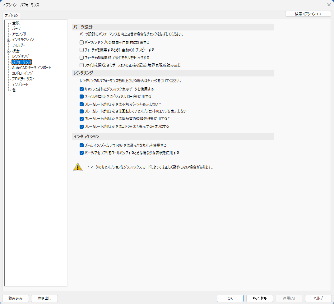 オプション パフォーマンス
