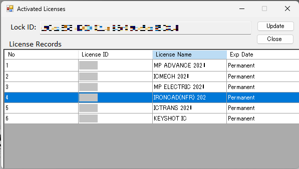 ライセンスの確認