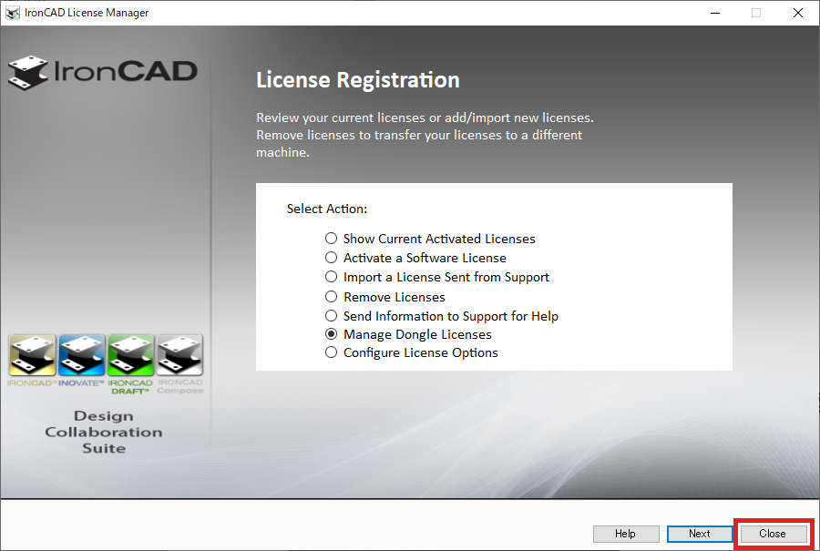 License Management Tool 終了
