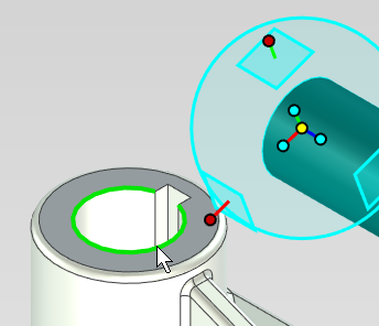円柱穴のエッジを指定