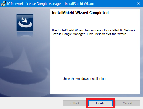 IC Network License Dongle Manager インストール画面