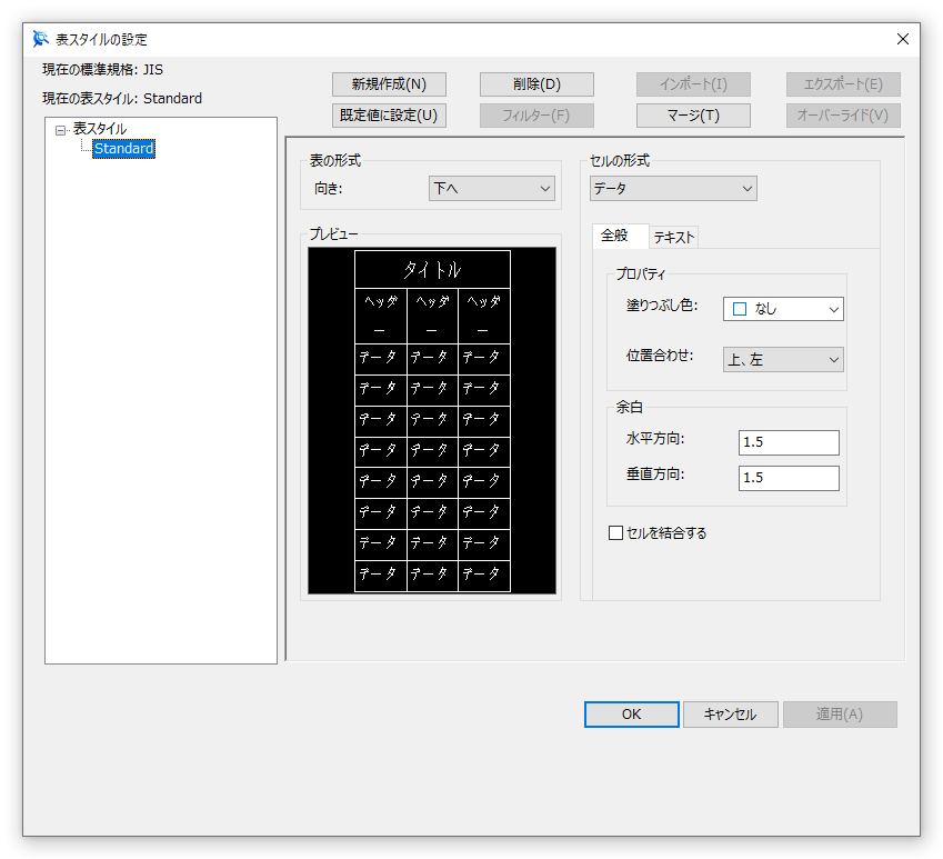 表スタイル