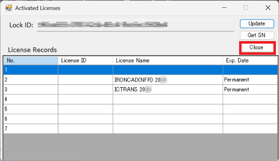 license-transfer Licenses 登録確認