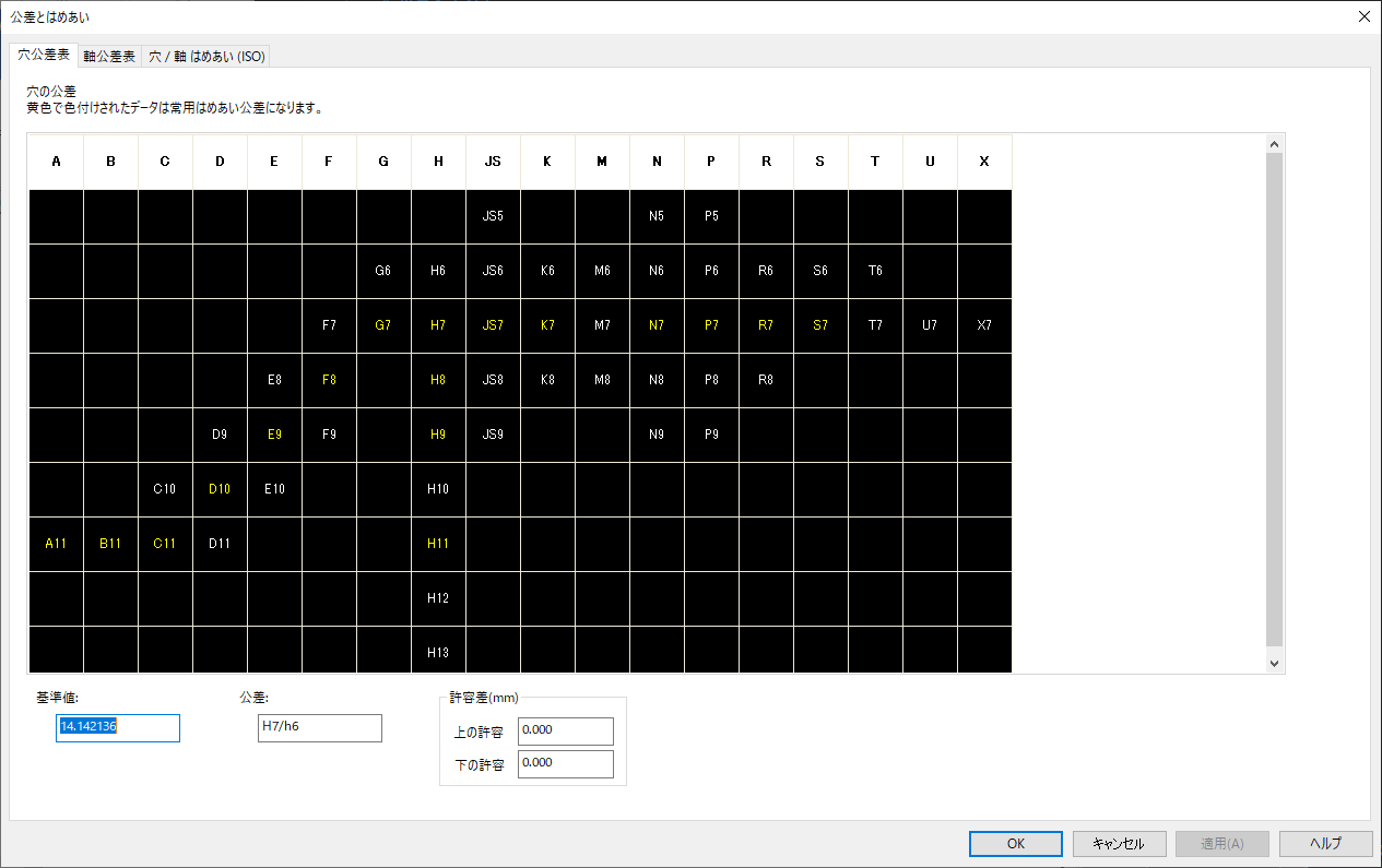 公差とはめあい